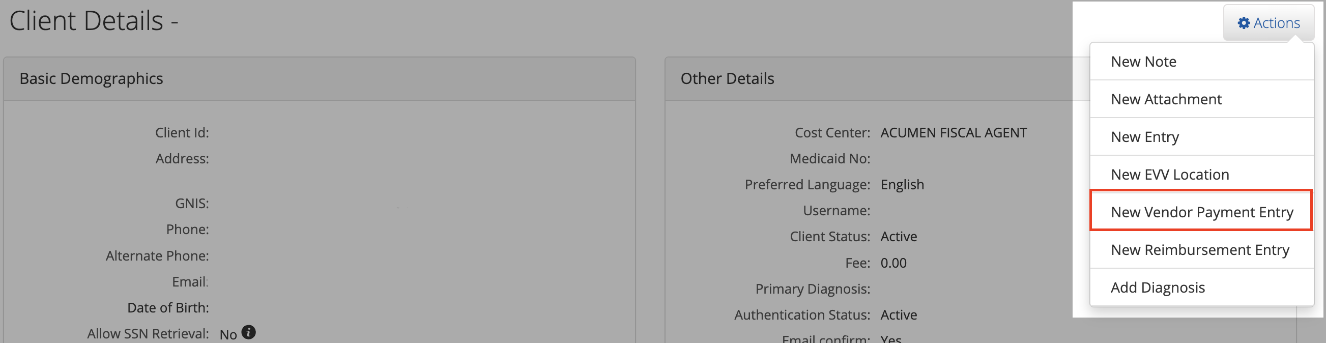 Submitting  Vendor Payment Requests to Acumen